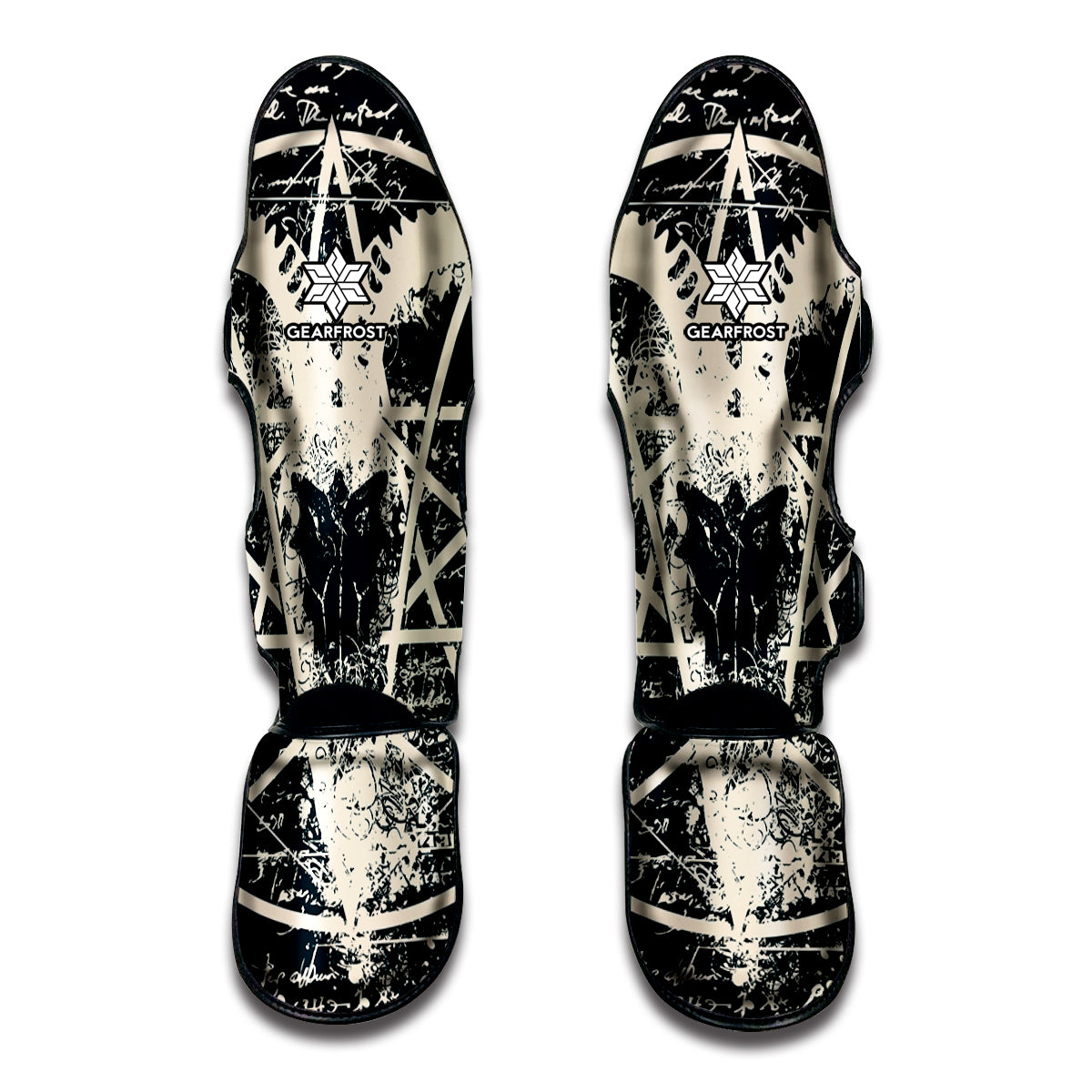 Satan Goat Skull Symbol Print Muay Thai Shin Guard