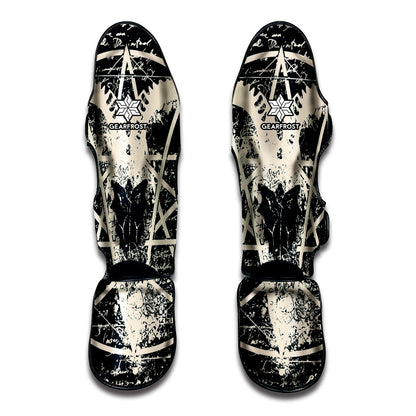 Satan Goat Skull Symbol Print Muay Thai Shin Guard