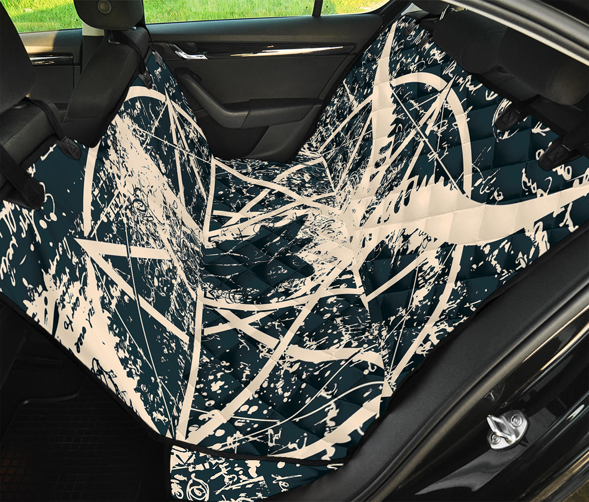 Satan Goat Skull Symbol Print Pet Car Back Seat Cover