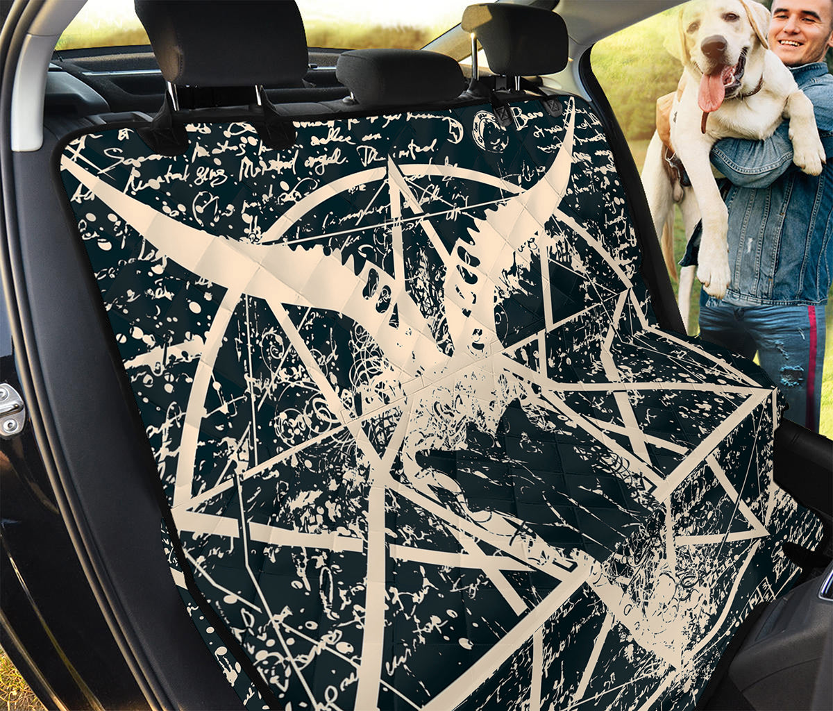 Satan Goat Skull Symbol Print Pet Car Back Seat Cover