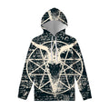 Satan Goat Skull Symbol Print Pullover Hoodie