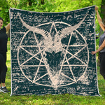 Satan Goat Skull Symbol Print Quilt