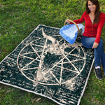 Satan Goat Skull Symbol Print Quilt