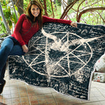 Satan Goat Skull Symbol Print Quilt