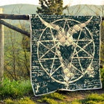 Satan Goat Skull Symbol Print Quilt