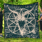 Satan Goat Skull Symbol Print Quilt