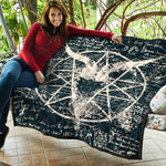 Satan Goat Skull Symbol Print Quilt