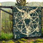 Satan Goat Skull Symbol Print Quilt