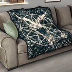 Satan Goat Skull Symbol Print Quilt