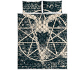 Satan Goat Skull Symbol Print Quilt Bed Set