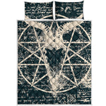Satan Goat Skull Symbol Print Quilt Bed Set