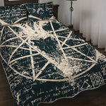 Satan Goat Skull Symbol Print Quilt Bed Set