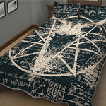 Satan Goat Skull Symbol Print Quilt Bed Set