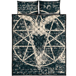 Satan Goat Skull Symbol Print Quilt Bed Set