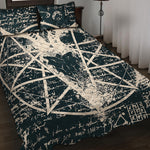 Satan Goat Skull Symbol Print Quilt Bed Set