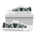 Satan Goat Skull Symbol Print White Low Top Sneakers