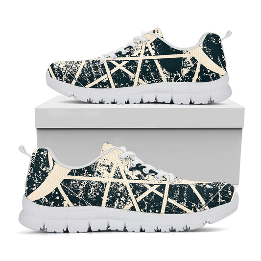 Satan Goat Skull Symbol Print White Sneakers