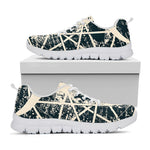 Satan Goat Skull Symbol Print White Sneakers