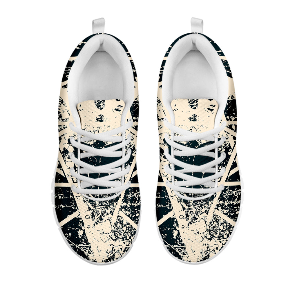Satan Goat Skull Symbol Print White Sneakers