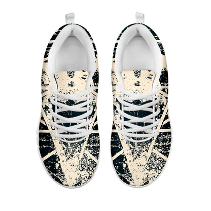 Satan Goat Skull Symbol Print White Sneakers