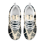 Satan Goat Skull Symbol Print White Sneakers