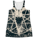 Satan Goat Skull Symbol Print Women's Racerback Tank Top