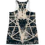 Satan Goat Skull Symbol Print Women's Racerback Tank Top