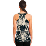 Satan Goat Skull Symbol Print Women's Racerback Tank Top