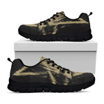 Satanic Pentagram Skull Print Black Sneakers