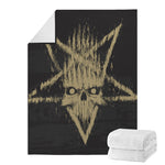 Satanic Pentagram Skull Print Blanket