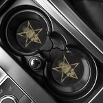 Satanic Pentagram Skull Print Car Coasters