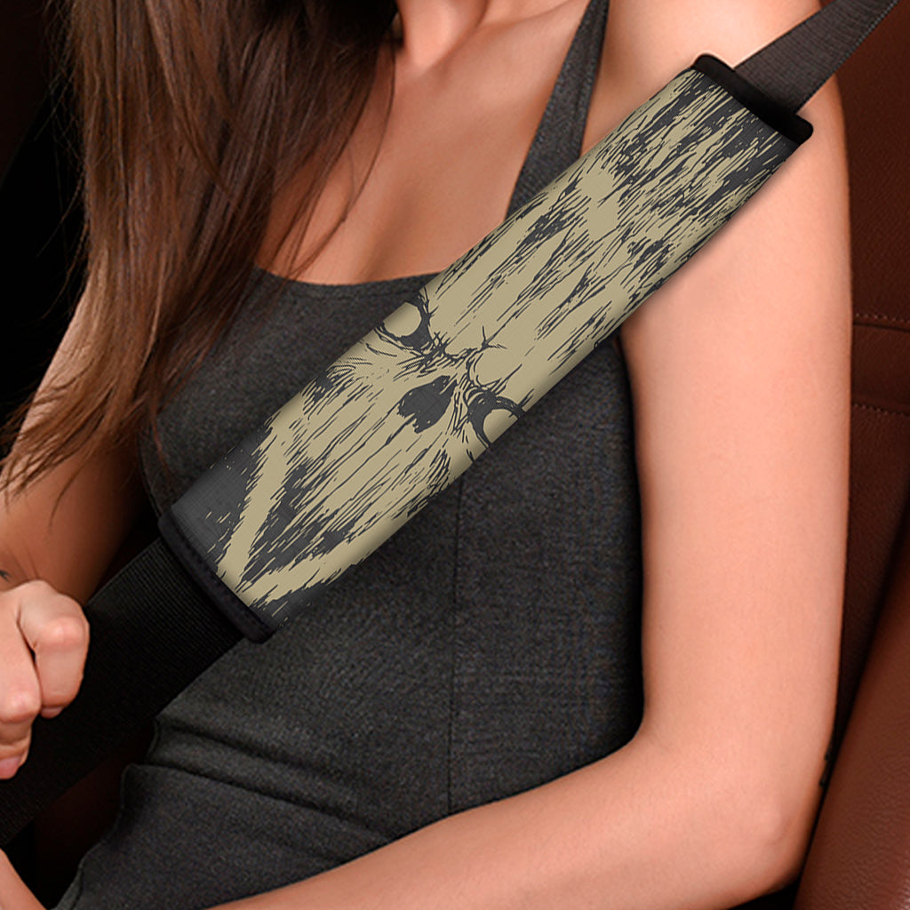 Satanic Pentagram Skull Print Car Seat Belt Covers