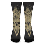 Satanic Pentagram Skull Print Crew Socks