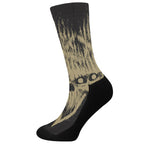 Satanic Pentagram Skull Print Crew Socks