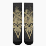Satanic Pentagram Skull Print Crew Socks