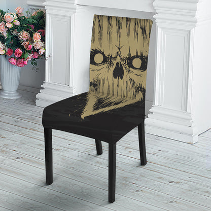 Satanic Pentagram Skull Print Dining Chair Slipcover
