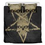 Satanic Pentagram Skull Print Duvet Cover Bedding Set