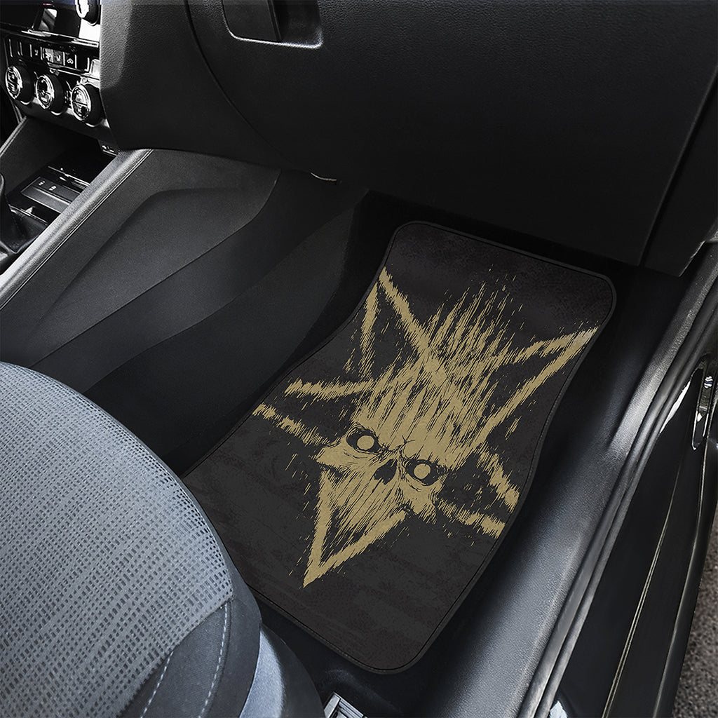 Satanic Pentagram Skull Print Front Car Floor Mats