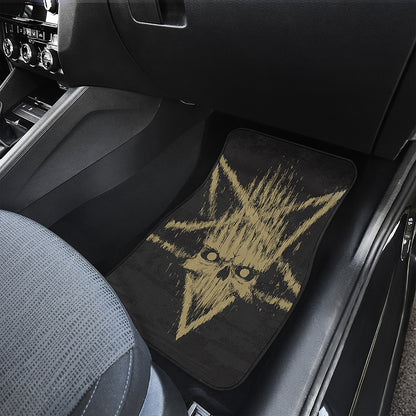 Satanic Pentagram Skull Print Front Car Floor Mats