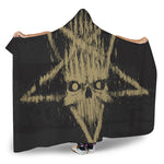Satanic Pentagram Skull Print Hooded Blanket