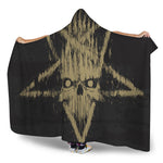 Satanic Pentagram Skull Print Hooded Blanket