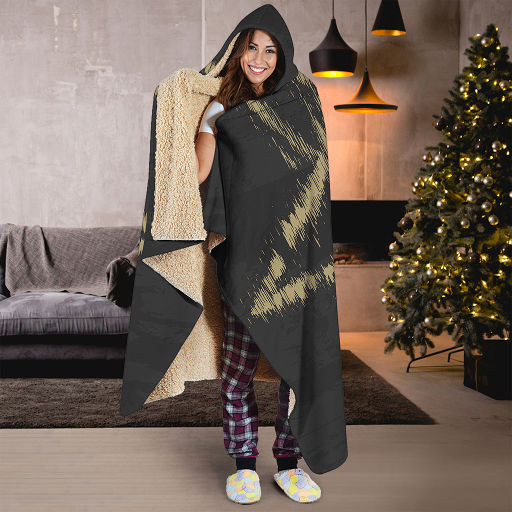Satanic Pentagram Skull Print Hooded Blanket
