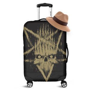 Satanic Pentagram Skull Print Luggage Cover