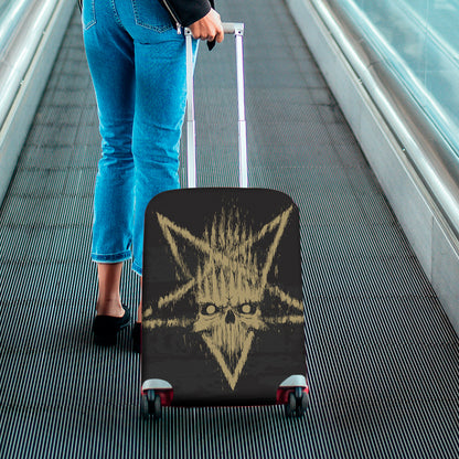 Satanic Pentagram Skull Print Luggage Cover