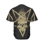 Satanic Pentagram Skull Print Men's Baseball Jersey