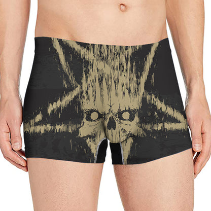 Satanic Pentagram Skull Print Men's Boxer Briefs