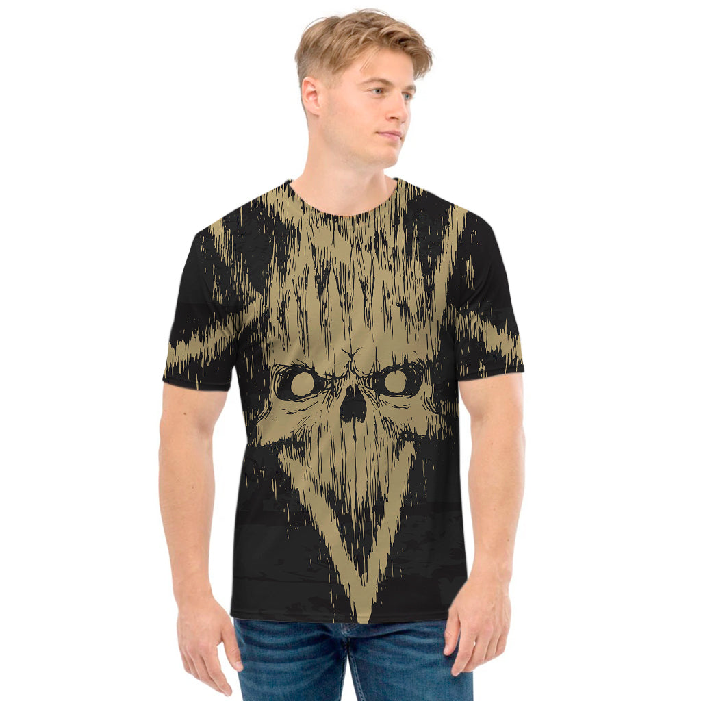 Satanic Pentagram Skull Print Men's T-Shirt
