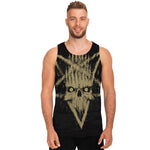 Satanic Pentagram Skull Print Men's Tank Top