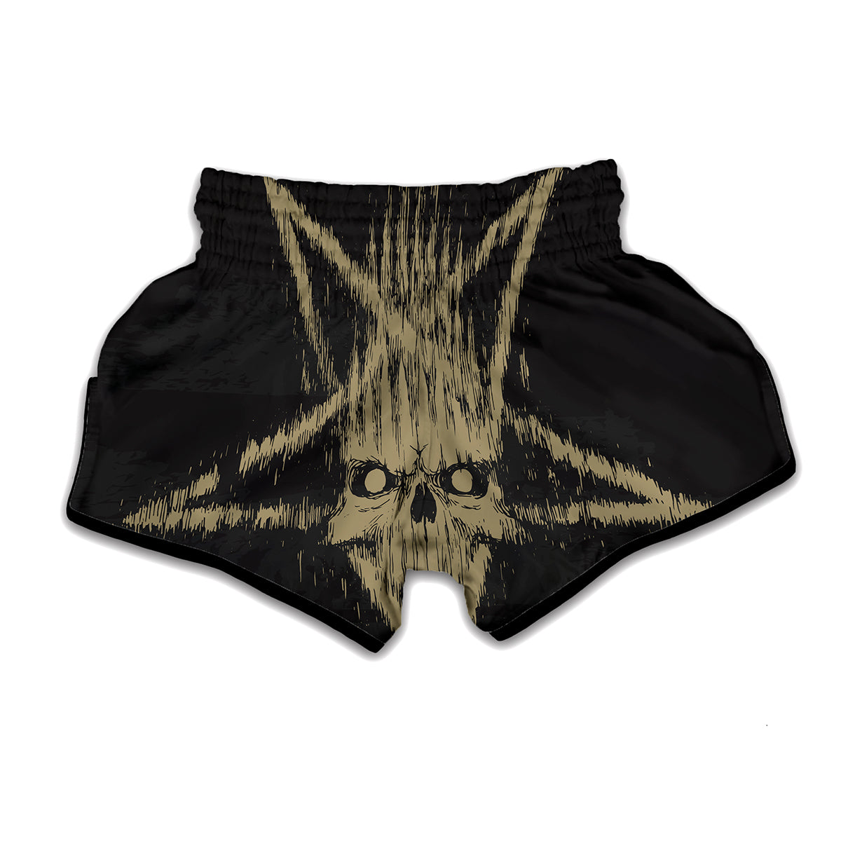 Satanic Pentagram Skull Print Muay Thai Boxing Shorts