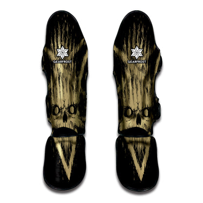 Satanic Pentagram Skull Print Muay Thai Shin Guard